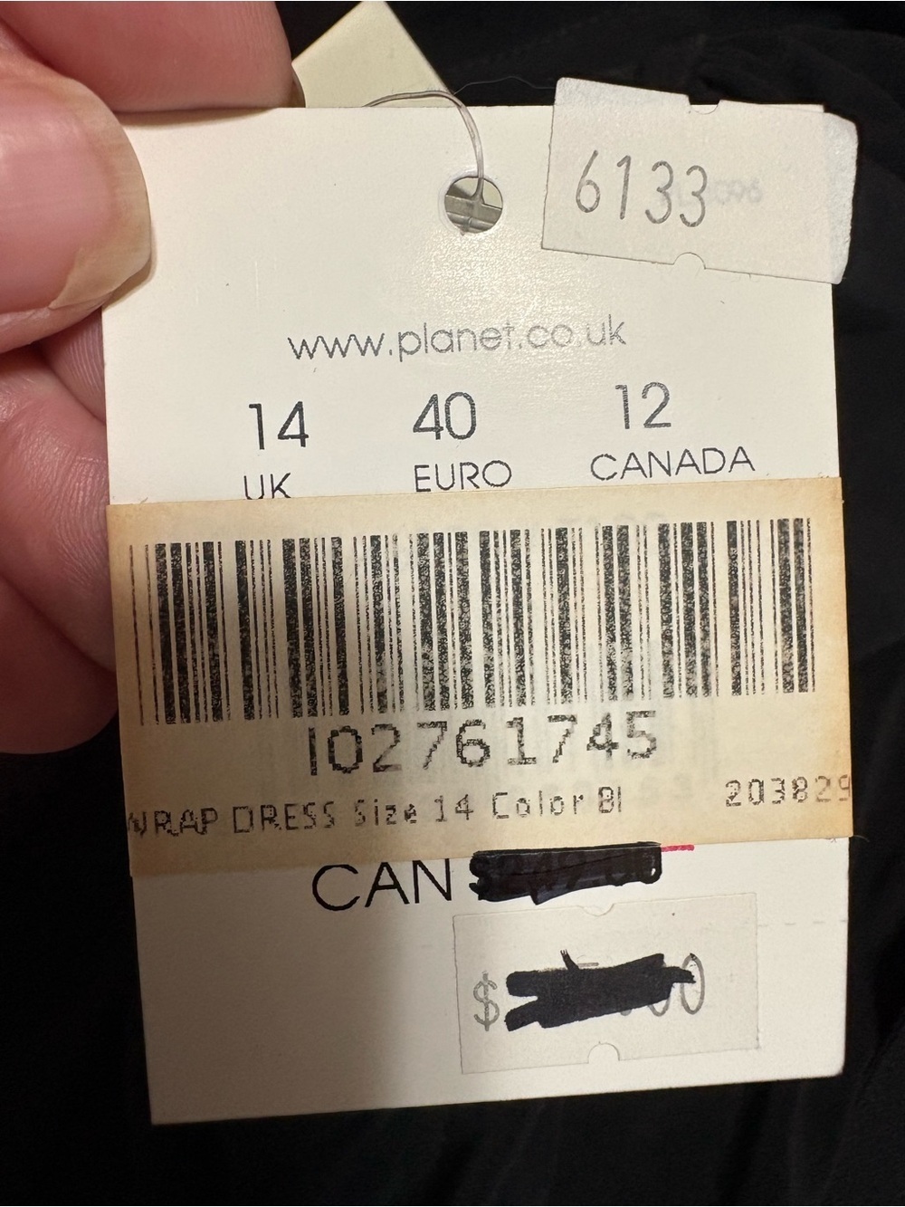 Planet Dress  10 US 14 UK Black Wrap Midi Long Sleeve Belted Office Chic New - Picture 3 of 12